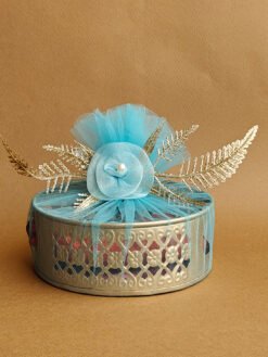 Pichwai Metal Tray Hamper - 6 inches