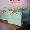 Trendy Pastel Jute Bag with Bamboo Handles for Wedding and Return Gifts