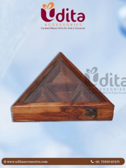 Wooden Masala Box – Triangle shape
