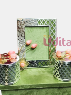 Premium German Silver Frame & Container Return Gift Combo