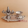 German Silver Balaji Diya Tray Set with Tirupati Venkateswara Idol