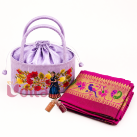 Embroidered potli basket combo with blouse piece