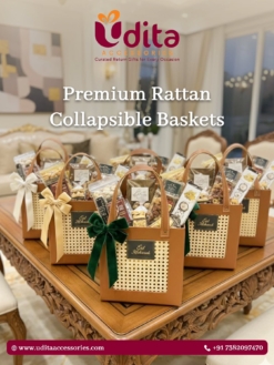 Premium Rattan Collapsible Basket – Luxury Gift Hamper Basket
