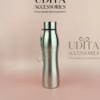 Stainless steel reusable water bottle with carry loop for office, travel, gym and customized corporate gifting
