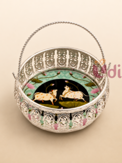 Premium German Silver Bowl with Pichwai Design