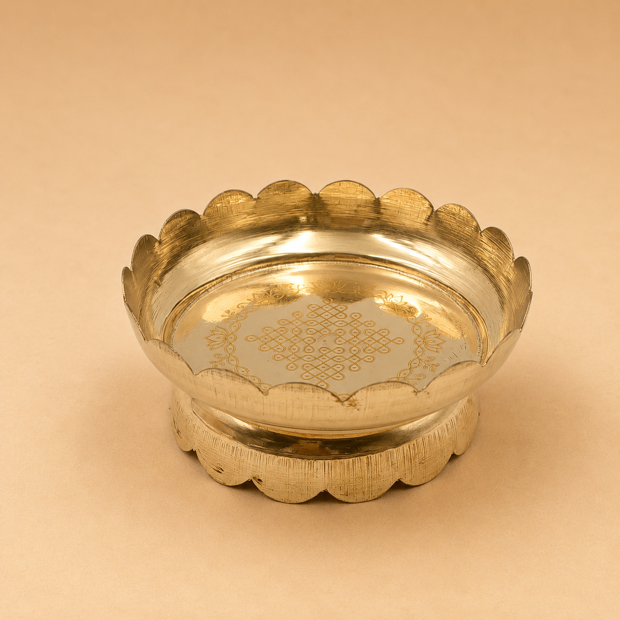Brass Kolam Lotus Stand