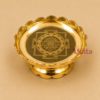 Handcrafted Sri Chakra Brass Lotus Stand with engraved Sri Yantra on a lotus-shaped brass base, suitable for pooja rooms, meditation, Vastu, Lakshmi worship, housewarming gifts, and wedding return gifts.