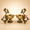 Premium handcrafted Brass Peacock Diya Pair with decorative peacock design for pooja, Diwali, temple rituals, wedding return gifts, and traditional home decor.