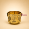Premium brass Gangalam with engraved traditional design and side handles for pooja, temple rituals, abhishekam, and return gifts.