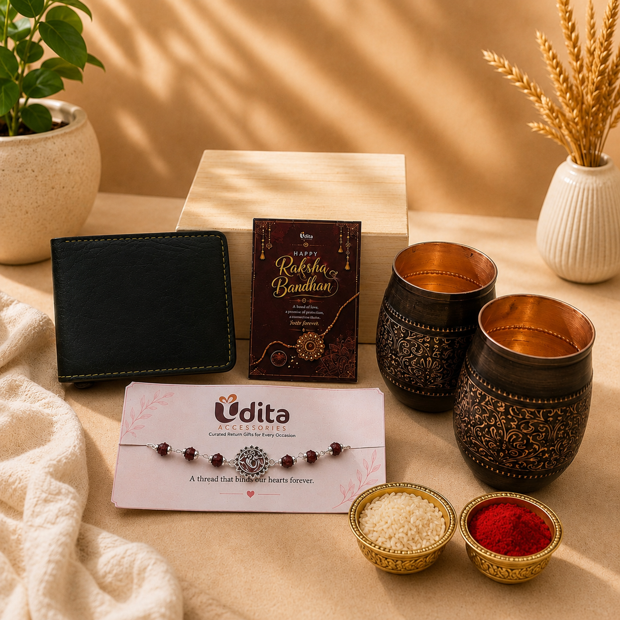 Premium Copper Tumbler Rakhi Hamper for Brother