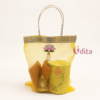 Yellow Organza Bag with Floral Bangle Box Hamper for Varalakshmi Vratham Return Gifts, Wedding Return Gifts, Traditional Thambulam Gifts and Ladies Festive Gift Hamper