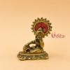 Premium handcrafted Brass Bal Krishna Idol (Laddoo Gopal) with decorative halo and butter pot, perfect for home temple décor, Janmashtami, pooja, housewarming gifts, and wedding return gifts.