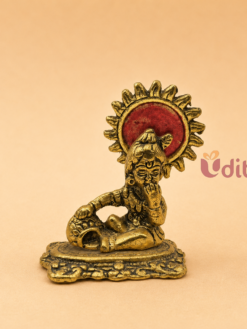 Premium handcrafted Brass Bal Krishna Idol (Laddoo Gopal) with decorative halo and butter pot, perfect for home temple décor, Janmashtami, pooja, housewarming gifts, and wedding return gifts.