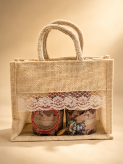 Window jute hamper baby shower return gift set