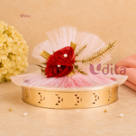 Brass Tray Half Saree Ceremony Return Gift Hamper | Langa Voni & Pellikuthuru Gifts
