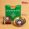 Kolam jute bag and Pichwai plate housewarming return gift combo