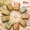 Designer Floral Metal Handle Clutch Purse for Women, Premium Floral Party Handbag, Wedding Clutch Purse with Gold Handle, Ladies Evening Clutch