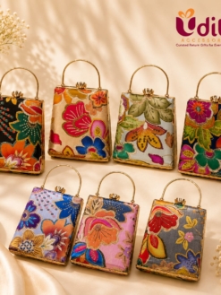 Designer Floral Mini Clutch Purse for Women, Premium Floral Party Clutch, Wedding Return Gift Clutch, Ladies Evening Purse, Assorted Floral Handbag