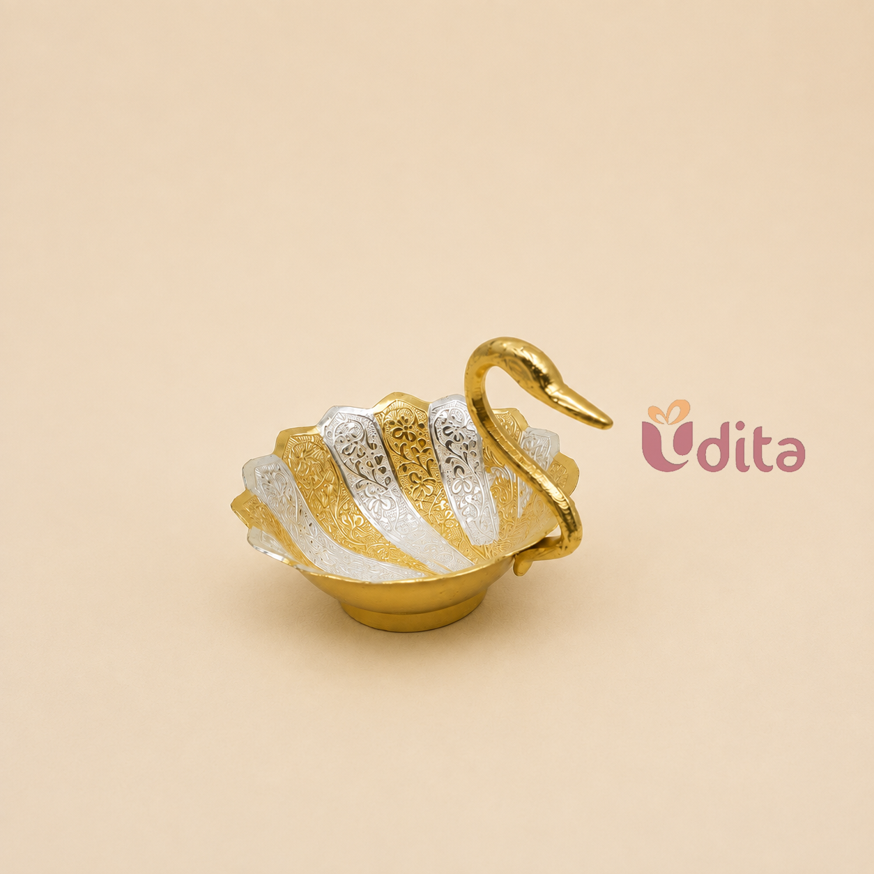 gold and silver swan bowl decorative metal gift