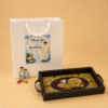 Peacock wooden tray combo with gift bag for Dhoti Ceremony return gifts