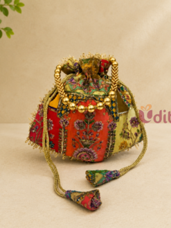 multi color designer potli bag assorted colors for return gifts
