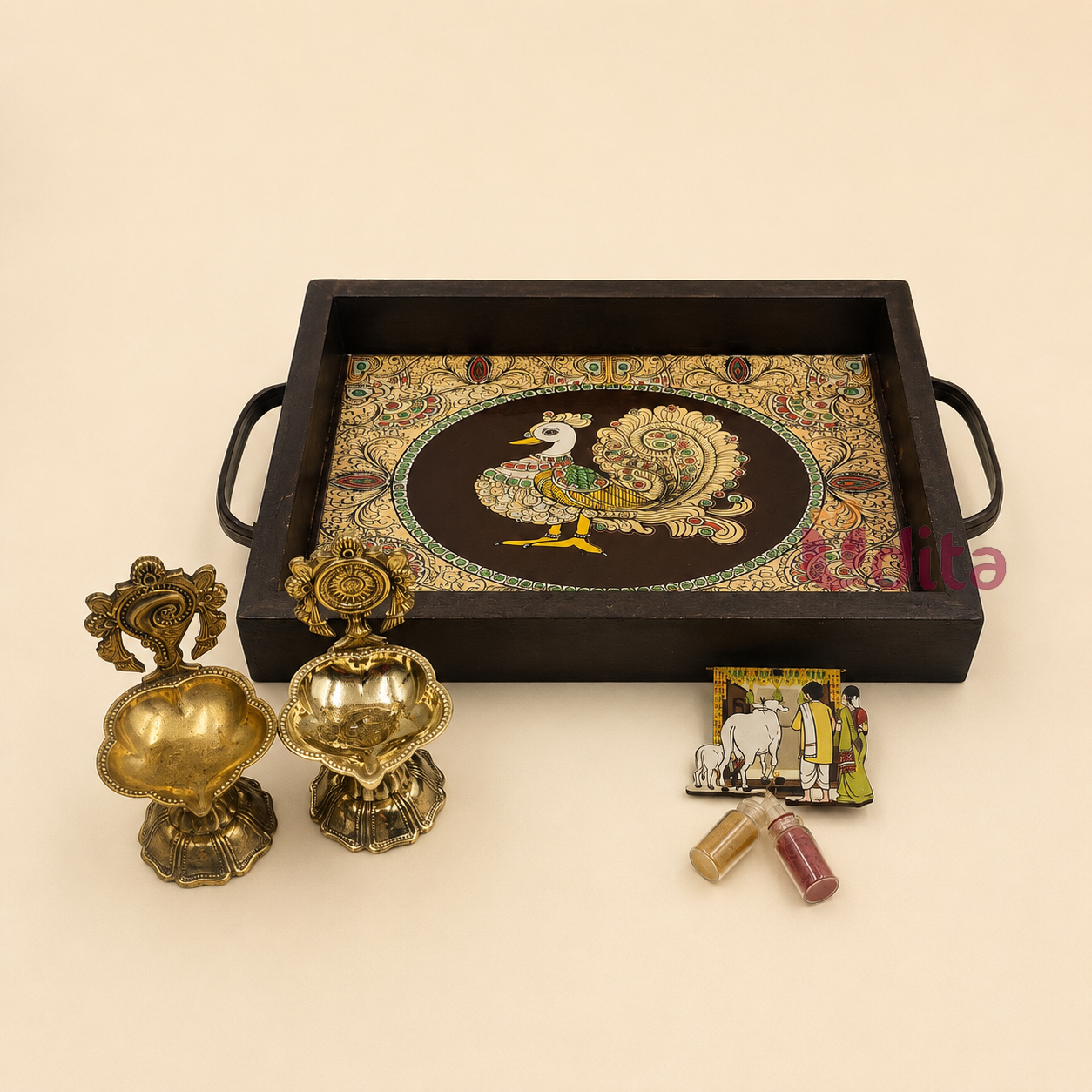 Tanjore Wooden Tray